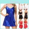 Elegant Women's Sexy Sleepwear Nightgown With Floral Lace Deep V-neck Design