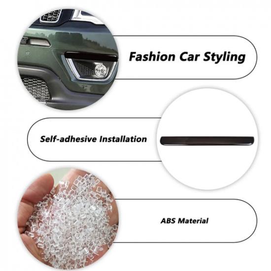 2PCS ABS Daytime Running Light Lamp Cover Trim Strip for Jeep Compass 2017-