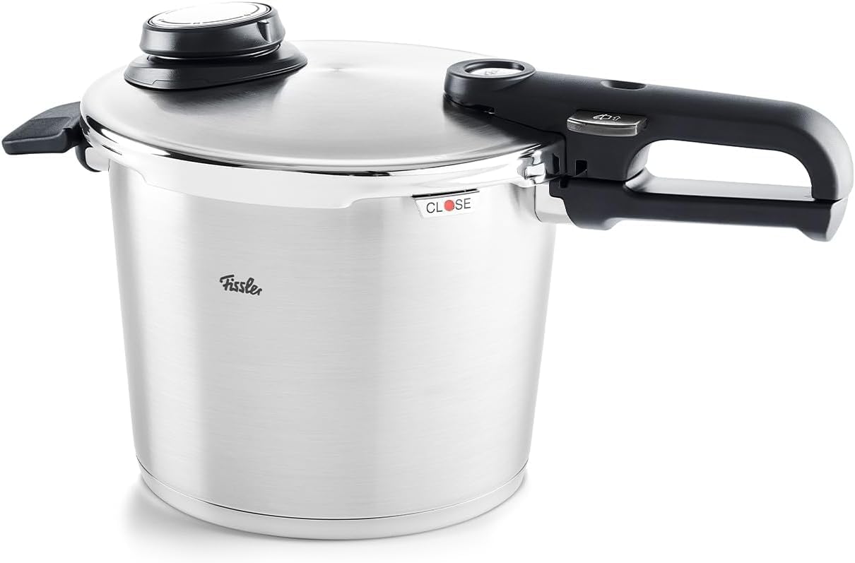 

Fissler Pressure Cooker Vitavit Premium 6L Gas Compatible Suitable for People 3 Level Pressure Settings Made in Germany Japanese Silver Fire/IH 5+