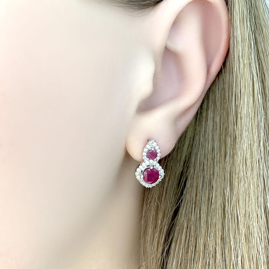Серебряные серьги с натуральным рубином 2.437ct (2073598)