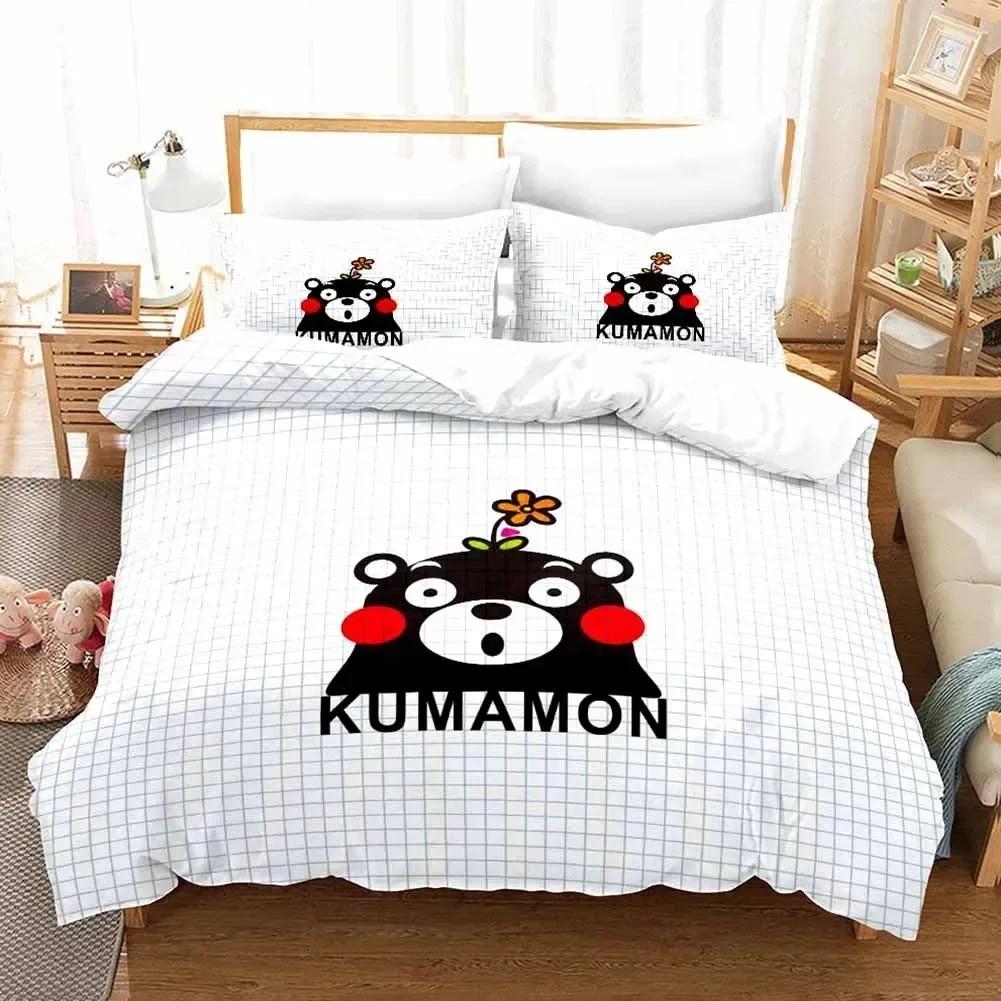 Comforter 3D Print Cartoon Comics Kumamon Bedding Set 3D Printed Suitable For Bedroom Kids Home Textile