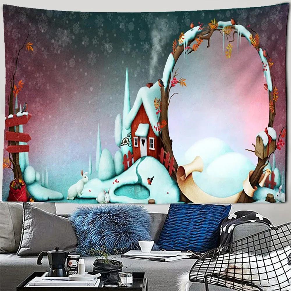 Christmas Theme Tapestry Bedroom Living Room Home Wall Decoration