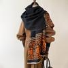Winter Two-Sided Ethnic Style Cashmere Jacquard Scarves High Quality Women Thicken Wrap Shawl Ladies Wool Pashmina Scarf