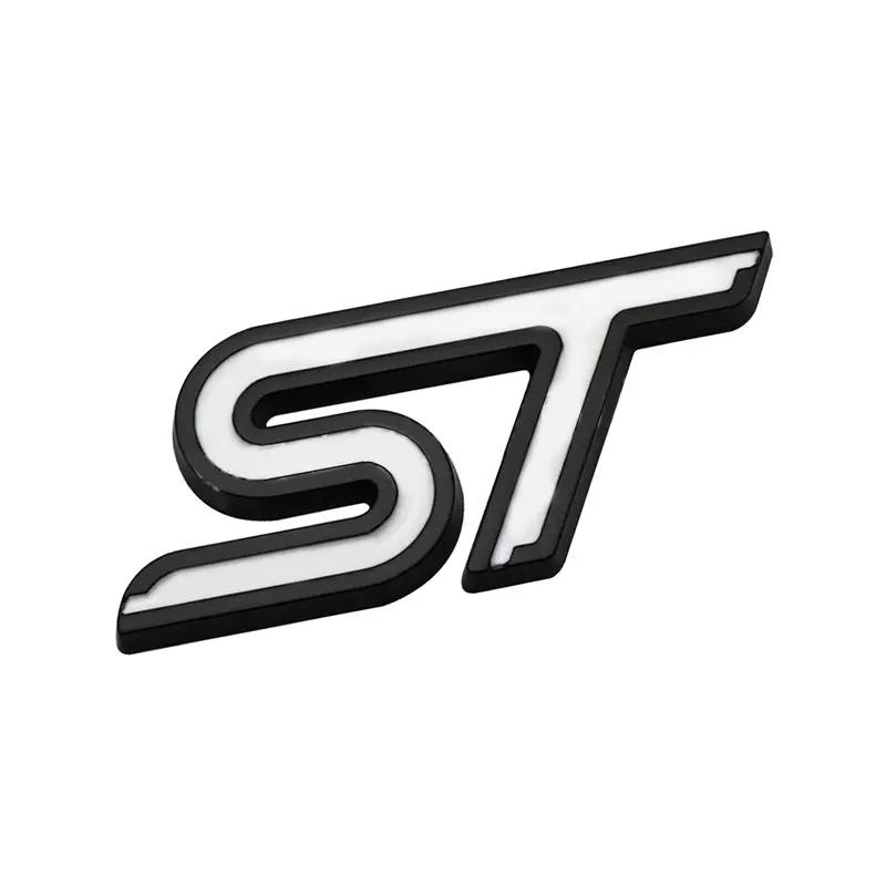 

Металлический значок с логотипом ST, наклейка на задний багажник автомобиля, эмблема на весь кузов для Ford MK2 MK3 MK4 MK5 MK7 Black White