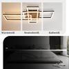 Plafonnier LED Rectangulaire en Bois Noir NETTLIFE, 3 Cadres, Dimmable 3 000 K - 6 500 K, Design Moderne pour Salon Chambre Cuisine