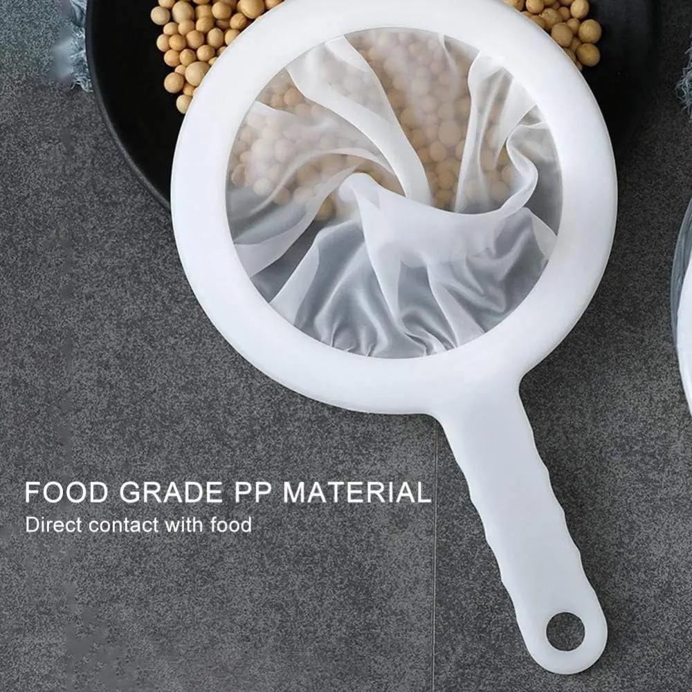 120 200 400 Mesh Kitchen Ultra-Fine Nylon Mesh Strainer Plastic Sieve Filter Spoon For Soy Milk Coffee Milk Yogurt Juice