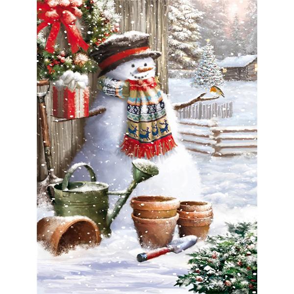 5D Diamond Painting Snowman Cartoon Diamond Embroidery Winter Landscape Art Rhinestone Mosaic Cross Stitch Christmas Decor