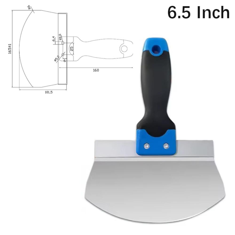 Stainless Steel Putty Knife Two-Tone Grip Handle Multi-Purpose Scraper  Wallpaper Removal 6.5 Inch