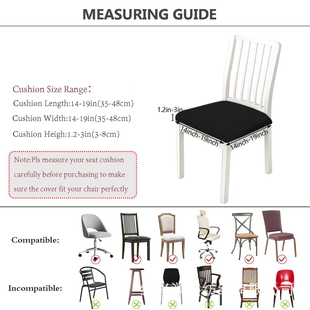 Vodotěsný Spandex Jídelna Čalouněný polštář Pevný potah sedáku židle Snímatelné potahy s omyvatelným chráničem nábytku