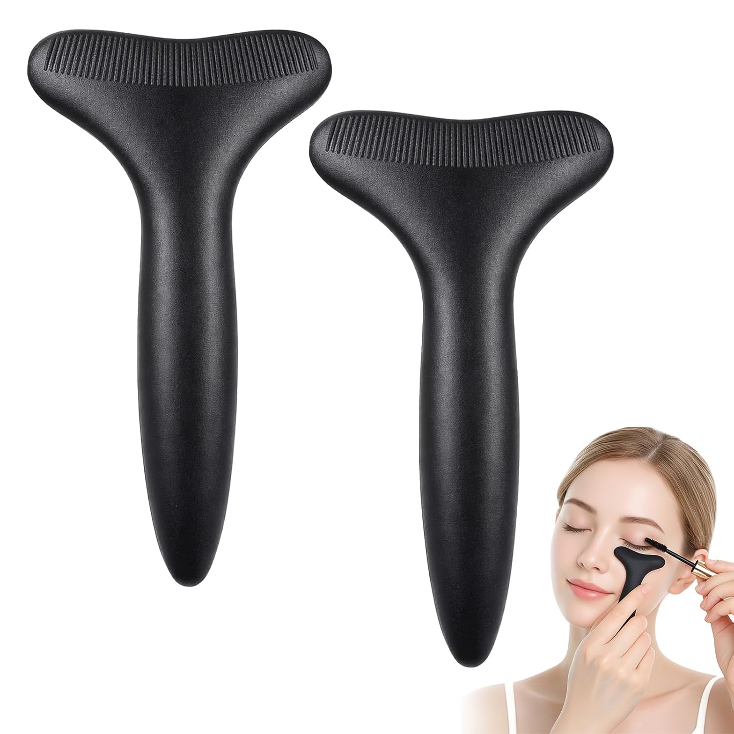 Black Mascara Guard Shield, Reusable Mascara Shield Applicator Guard, Silicone Lash Guards for Mascaras, Eyelash Mascaras Protector Tool for Women
