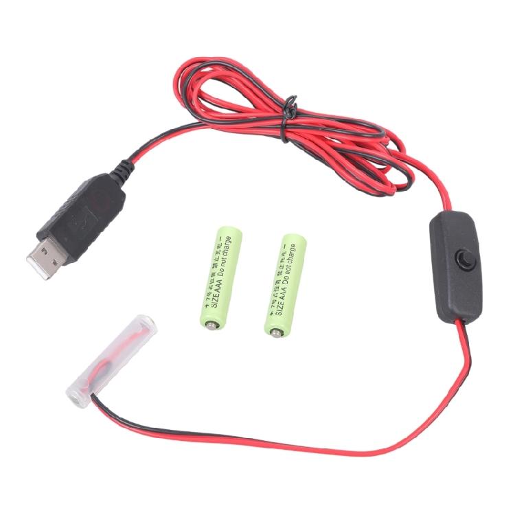 1m/2m Length USB 5V To 4.5V Battery Eliminators Including Switches Function for Electronic Appliances LED Light