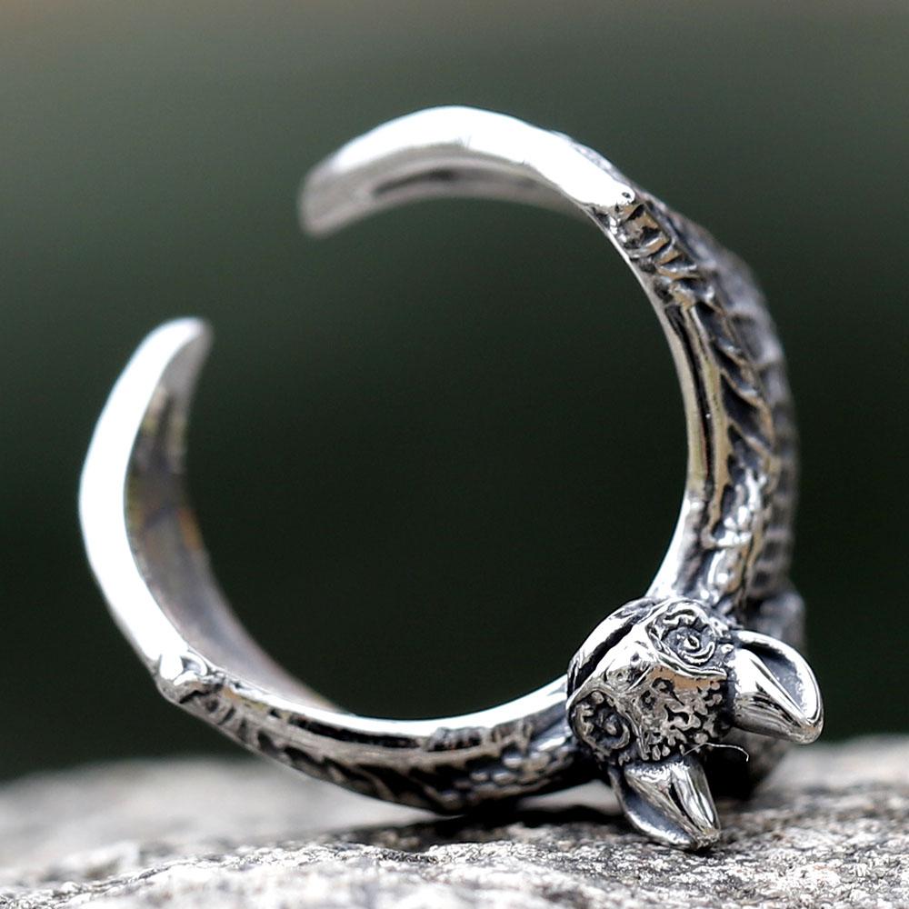 Neues Design Edelstahl Fledermaus Ring Detailliert Punk Biker Tier Schmuck Hohe Qualität Geschenk Zubehör für Geschenk Kostenloser Versand