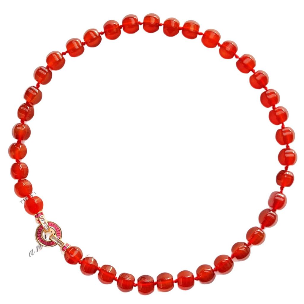 High Quality Natural Chalcedony Design Clavicle Chain Necklace
