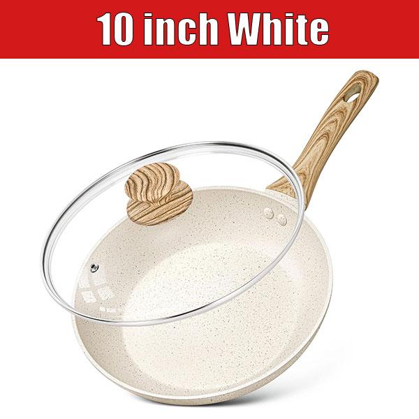 8/10 Zoll Omelettpfanne Pfanne Antihaft Keramik Bratpfanne mit Deckel Ungiftig Küchen Kochgeschirr Kochpfanne Induktionskompatible Pfanne