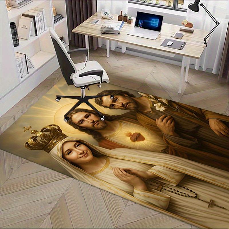 1pc Virgin Mary,Jesus Christ,Saint Joseph Office Carpet Soft Polyester Entrance Carpet Washable Non