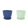 Resin Indoor Planter Flower Pots with Two Drainage Holes for Living Room Office Patio