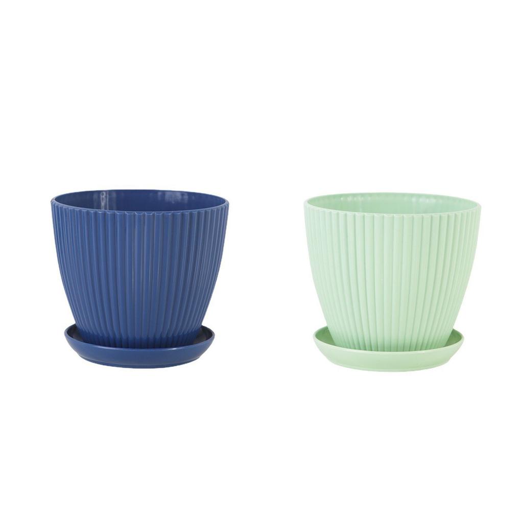 Resin Indoor Planter Flower Pots with Two Drainage Holes for Living Room Office Patio