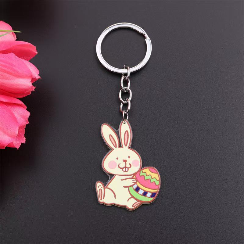 Personalized Easter Keychain: Carrot Rabbit, Colored Egg, and Little Chick Pendant for Women