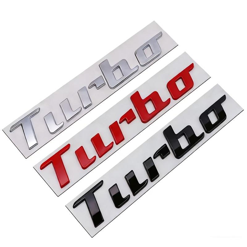New TURBO Car Rear Emblem Suitable for Turbocharged Performance Modification Badge, 3D Metal Separate Letter TURBO Trunk Sticker