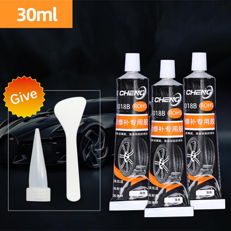 30/50ml Vodotěsná Kapalina na Opravu Pneumatik Odolná Vysokým Teplotám Černá Silná Gumová Lepidla Adhezivní Lepidlo Nástroje pro Opravy Aut