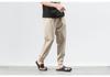 2024 Plus Size Men's Cotton Linen Harem Jogger Pants - Chinese & Japanese Style Lantern Design