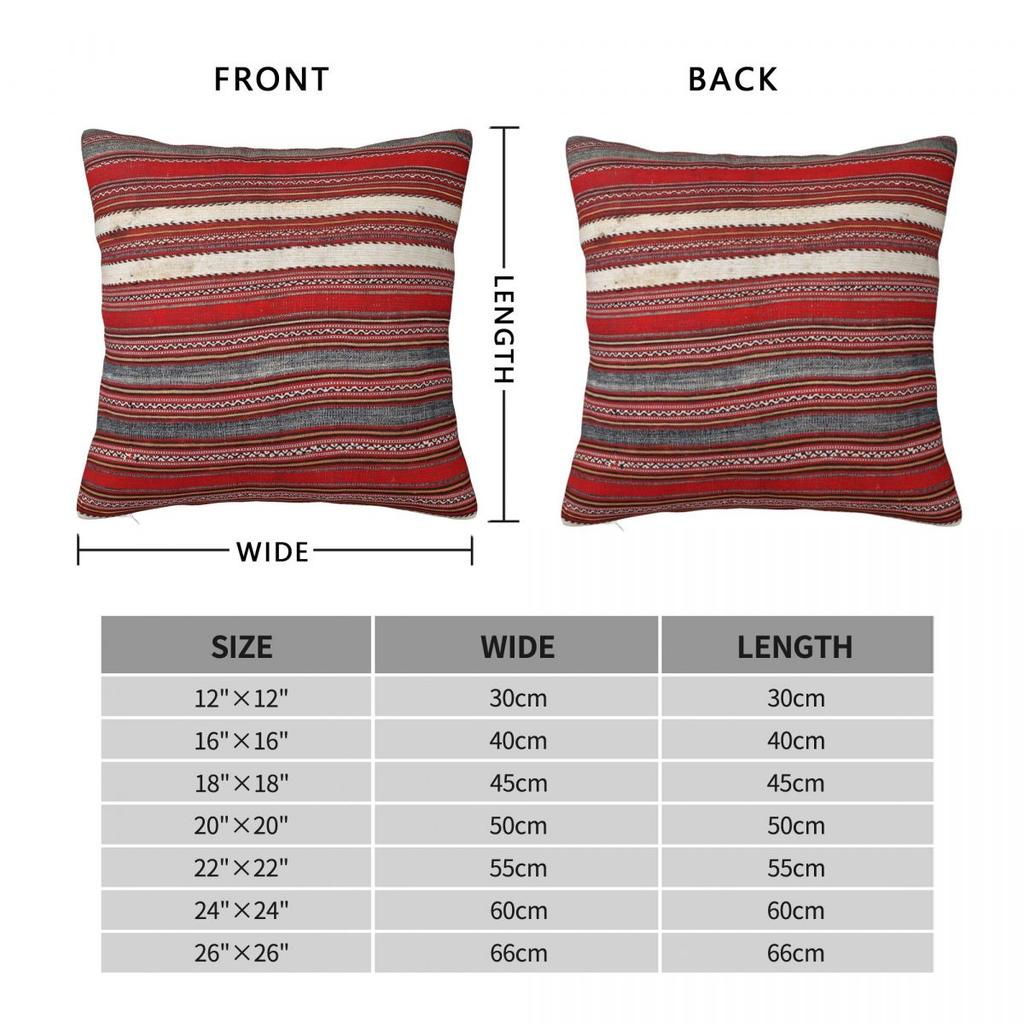 Bergama Antique Turkish Kilim Square Pillowcase Polyester Linen Velvet Pattern Throw Pillow Case Room Cushion Cover