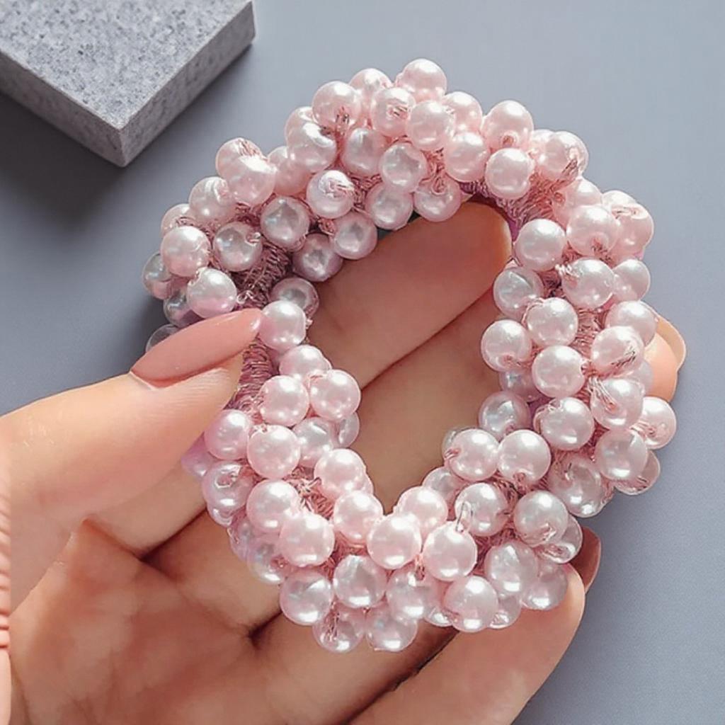 Elegant Pearl Hair Ties for Women Girls Simple Ponytail Headbands Elastic Hair Accessories Fashion Jewelry Hairband