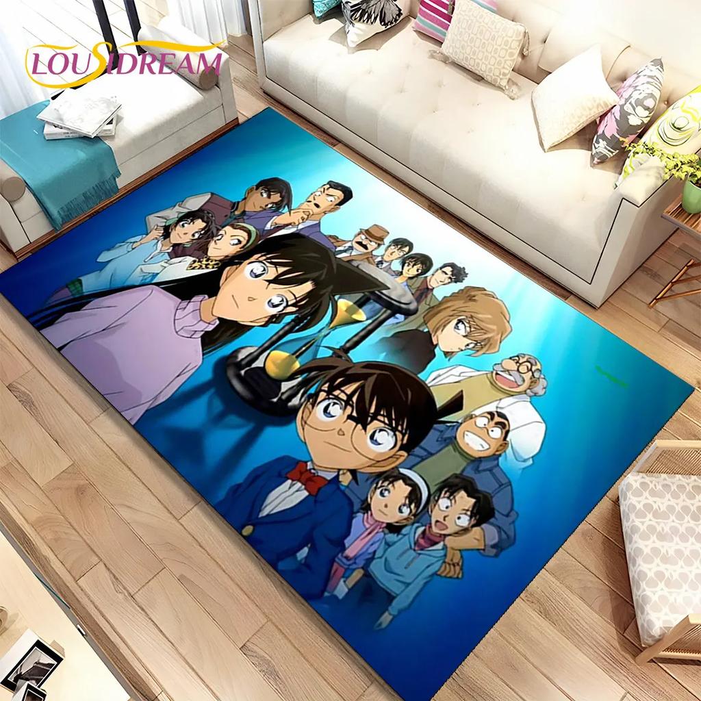 Anime Detective Conan Cartoon Area Rug Large,Carpet Rug for Living Room Bedroom Sofa Doormat Decoration,  Kid Non-slip Floor Mat