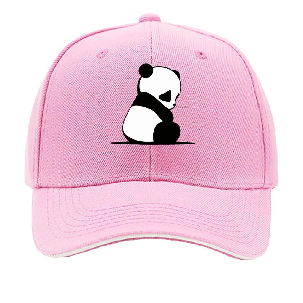 Cute Peeking Panda And Sitting Panda Illustration Sandwich Baseball Cap Sun Cap Outdoor Workouts Hat