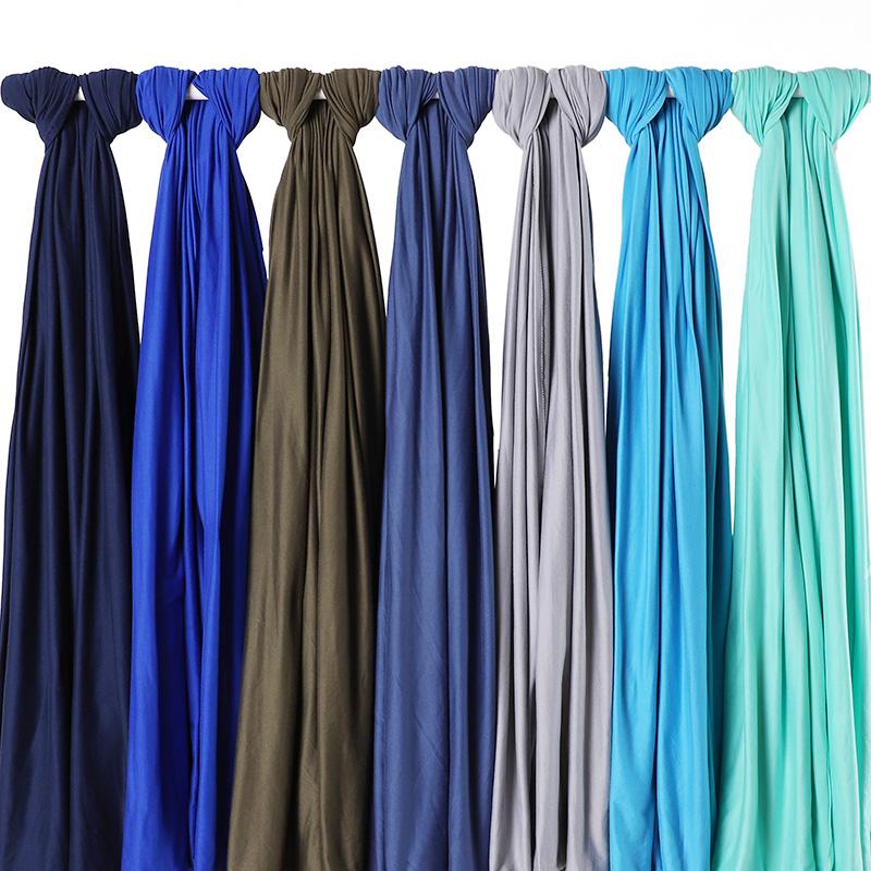 Muslim Plain Cotton Jersey Hijab Scarf Solid Color With Good Stitch Stretchy Soft Turban Head Wraps Shawl Foulard Femme
