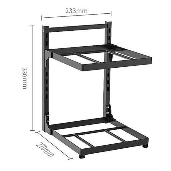 Kitchen Storage Shelf Pot Organizer with Guardrail Strong Load-bearing Rustproof Corrosion Resistant Pot Stand Multi-layer Shelf