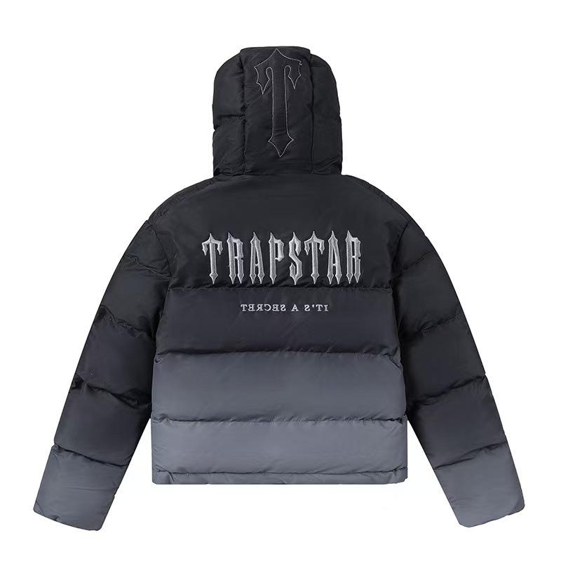 Jachetă cu glugă Trapstar cu broderie gradient - Trendy, groasă, croială largă pentru cupluri