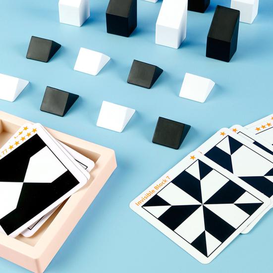 1 Set Black White Building Block Puzzle Hidden Building Brick Board