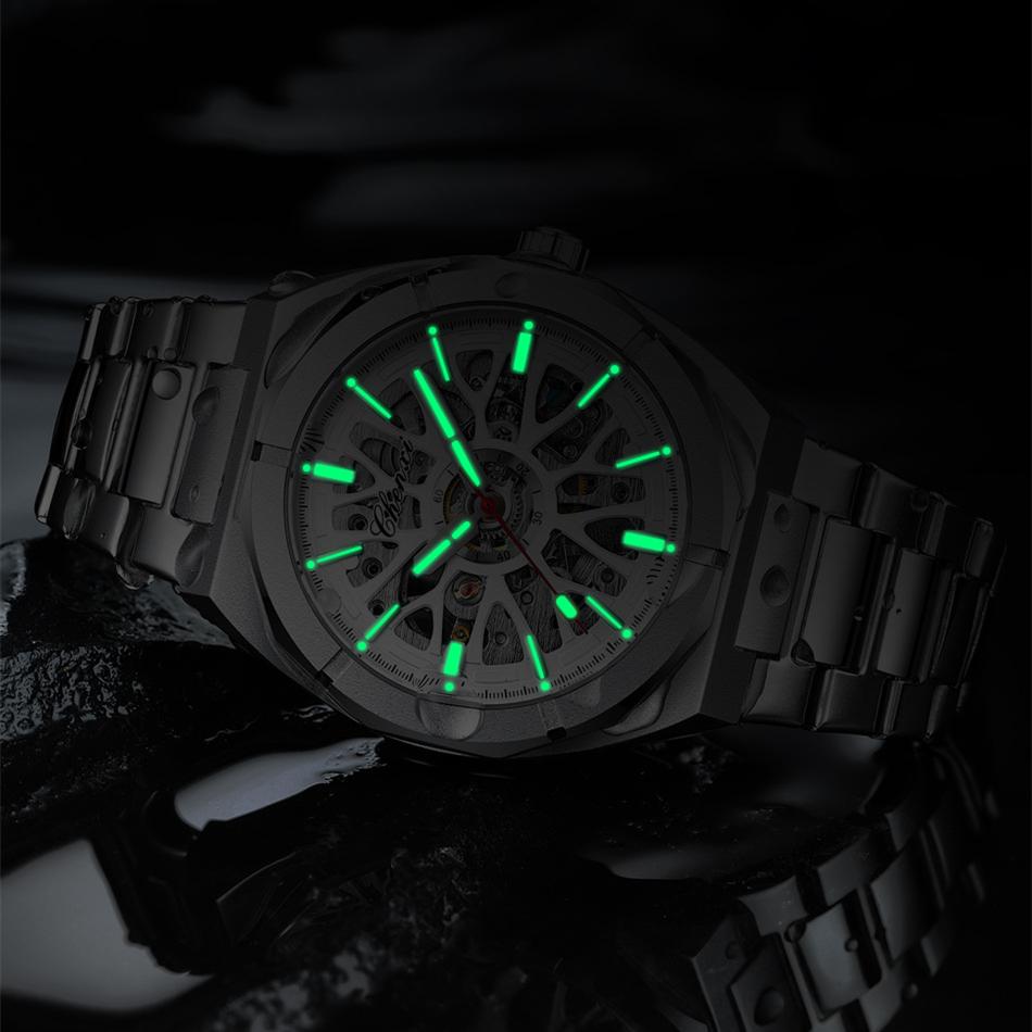 Neue TOP Marke Luxus herren Uhr Mit Box Hohl Automatische Uhr männer Wasserdichte männer Mechanische Uhren