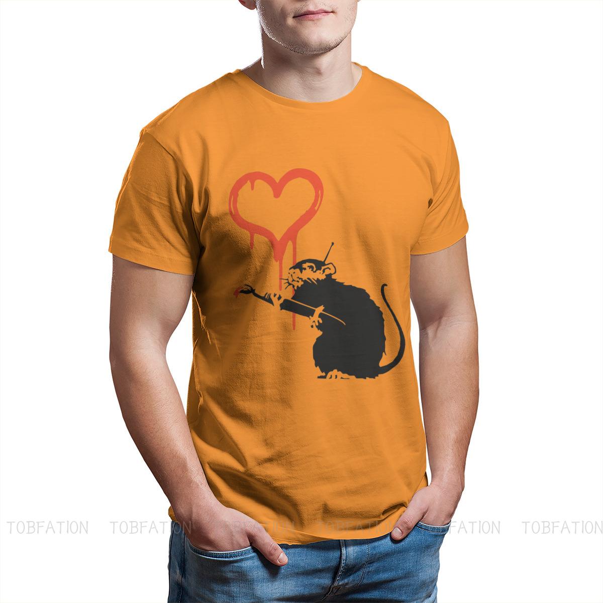 

Любовная крыса Основной Бэнкси Граффити Настенное искусство Футболка Графическая Панк Футболка Топы Homme Чистый хлопок Предложения Футболки 4XL