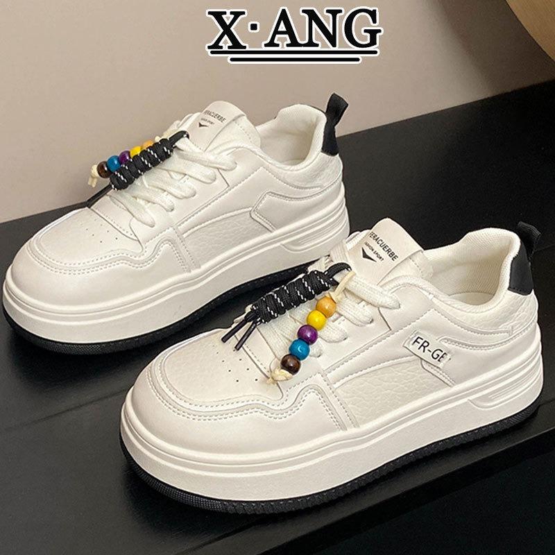 First-layer cowhide board shoes women's platform white shoes children's single shoes autumn new student casual sports shoes