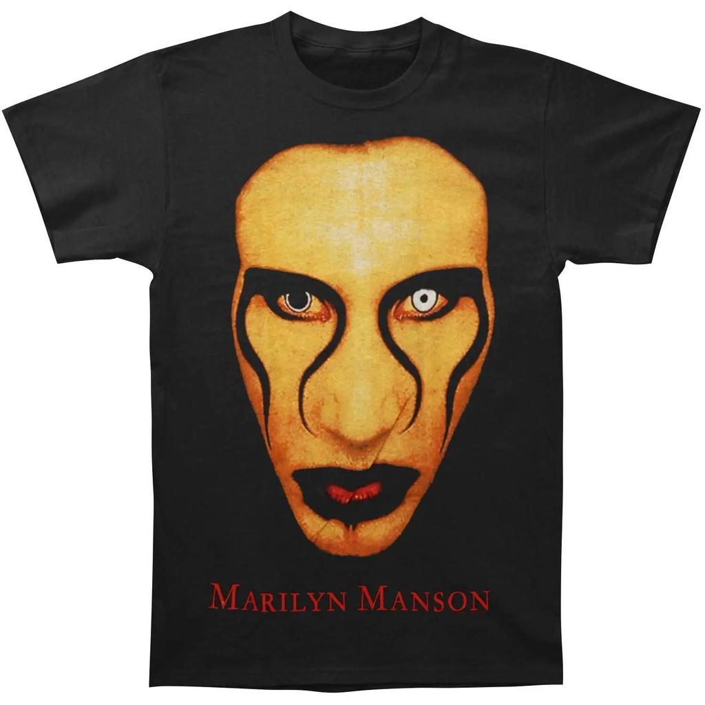 Marilyn Manson Band Psychic Horns graphic 2026 T shirt Cotton Unisex Men‘s Women's T-Shirt Y2k Oversized Vintage Tee Fans Gifts