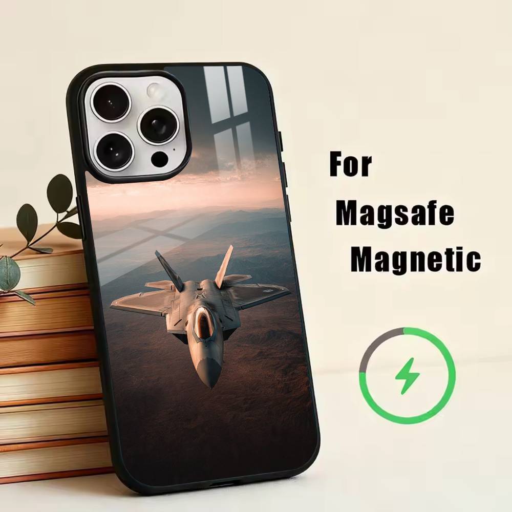 

Fighter aircraft Phone Case For iPhone17,16,15,14,13,12,11 Plus,Pro Magnetic For Magsafe Wireless Charging iPhone17Promax