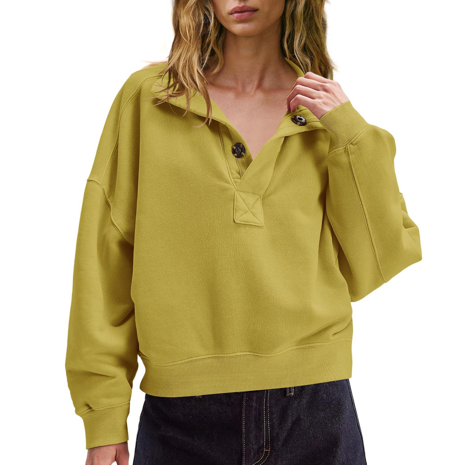 

Женский повседневный свитшот с длинным рукавом XL жёлтый