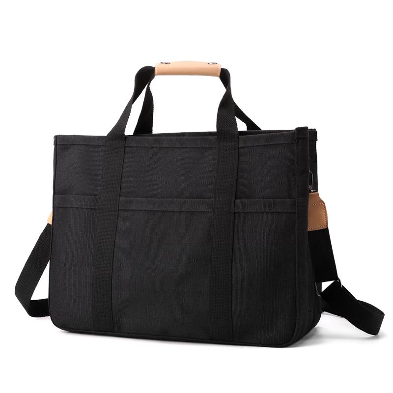 Enkel Canvas Tote Bag Dame Ensfarget Skulderveske Crossbody-veske Studentklasser Bokveske Underarmsveske