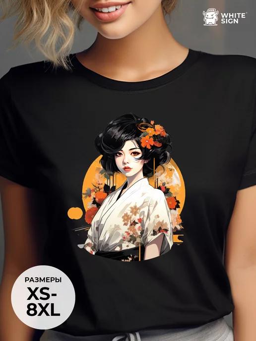 Oversized cotton T-shirt with Flower of the East print 3XL