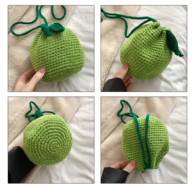 Ręcznie robiona brzydka pomarańczowa wełniana torba na ramię na szydełku - urocza listonoszka dla kobiet