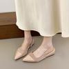 2025 Early Spring New Apricot Versatile Pointed Single Shoes Trendy Spring and Summer French Bag Head Sandals Women's Rear Air Temperament Splicing