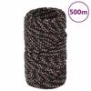 152321 vidaXL Boat Rope Black 2 Mm 500 M Polypropylene