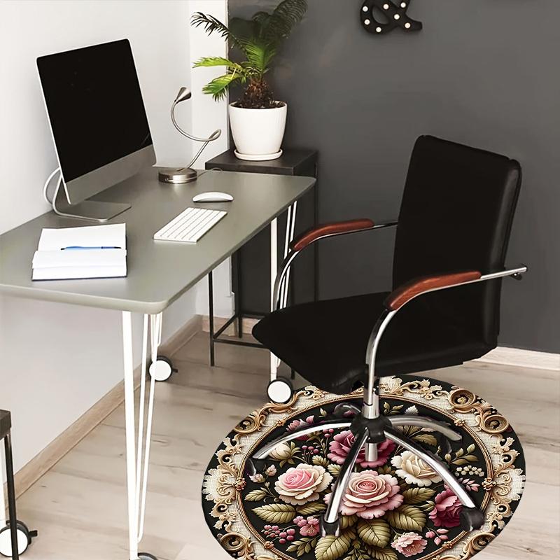 

1pc Office Carpet Chair Mats Elegant Floral Medallion Perfect for Decorating Office Chairss, Or Bedrooms.YDT539 80cm by 80cm