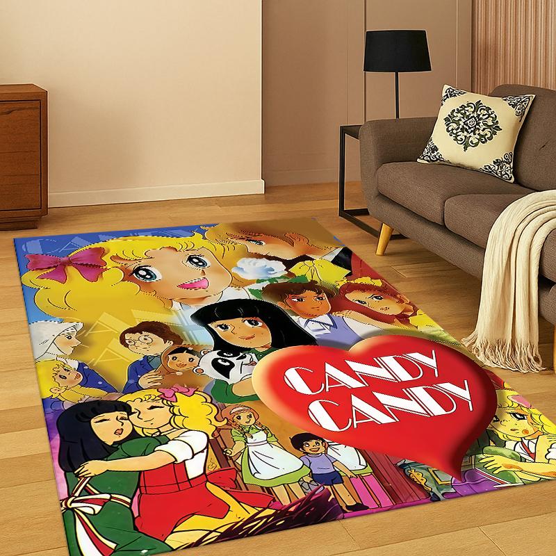 Candy Candy Girl Cartoon Anime Carpet Rug for Bedroom Living Room Sofa Playroom Doormat Home Decor ,Kid Game Area Rug Non-slip