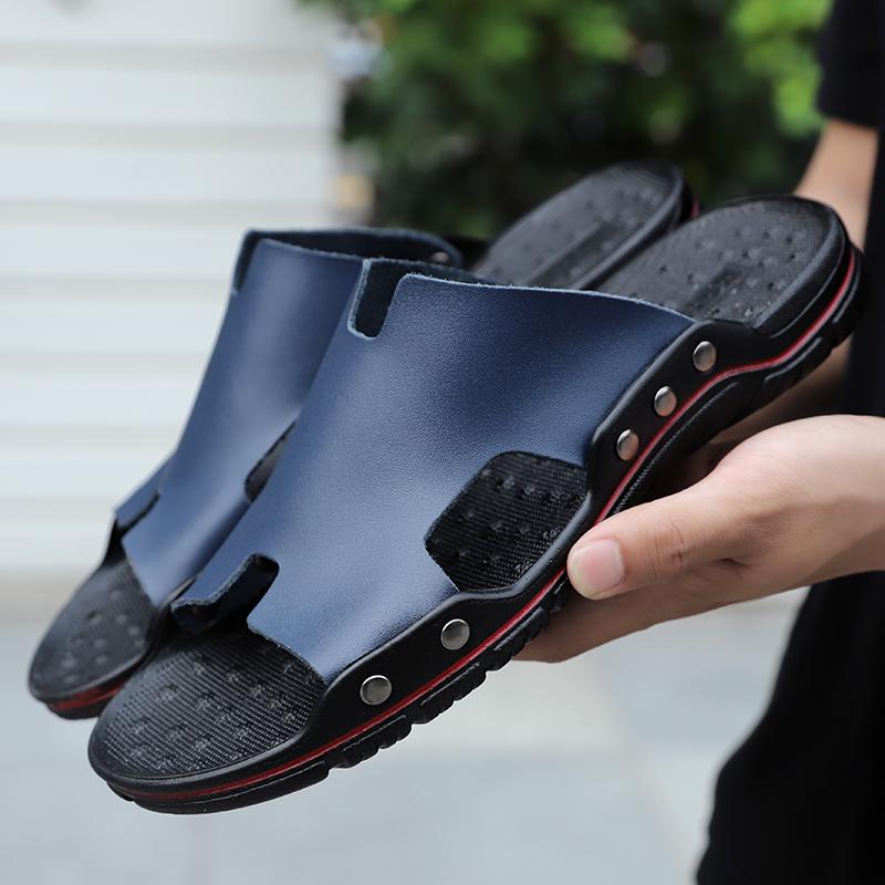 

Fashion CYYTL Mens Slippers Summer Shoes Sandals Casual Leather Beach Outdoor Slides Walking Comfort Luxury Designer Fashion Lightweight 38