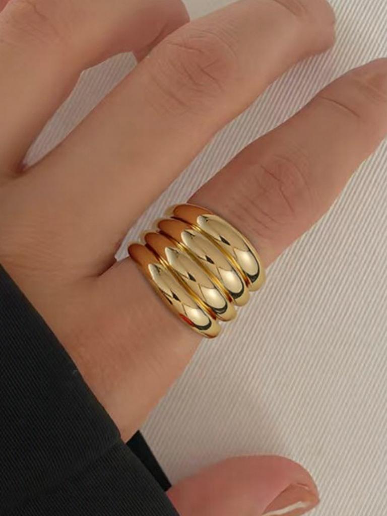 Chunky Ring Polished Dome Design, Minimalist Stackable Statement Jewelry for Women