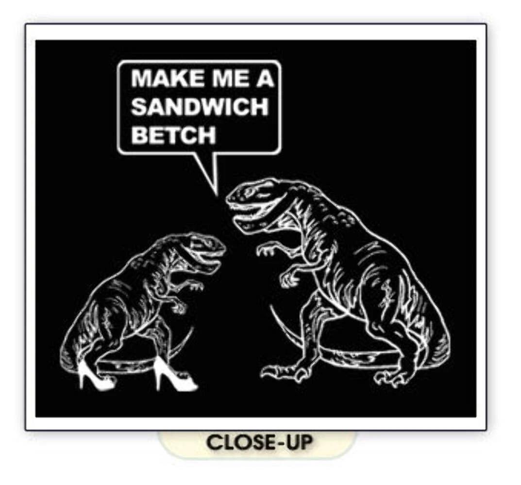 Make Me a Sandwich Betch T-Rex Funny Dinosaur T-Shirt XL