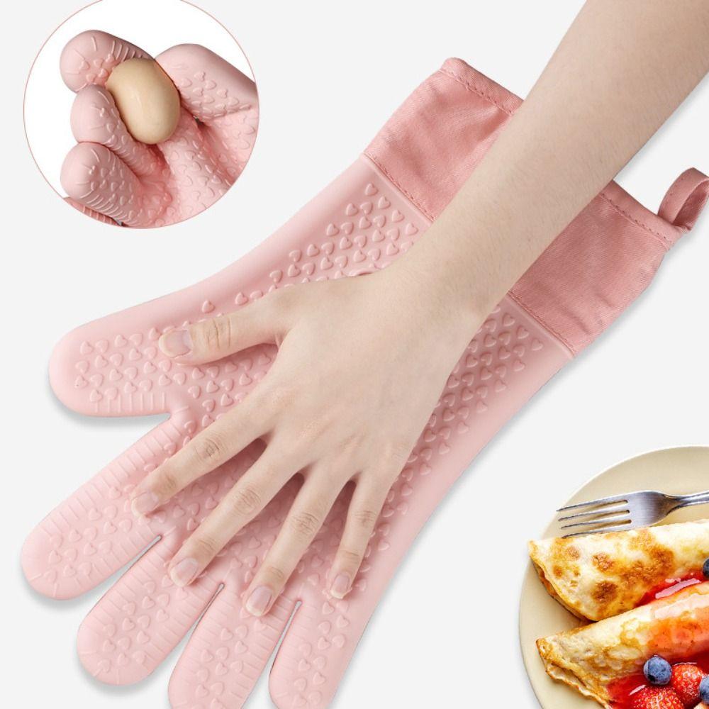 Flexible Baking Gloves Double Layer Kitchen Gloves Baking Utensils Oven Mitts  For Microwave